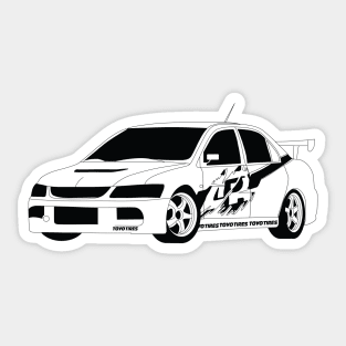 FF Lancer Evo IX Black Outline Sticker